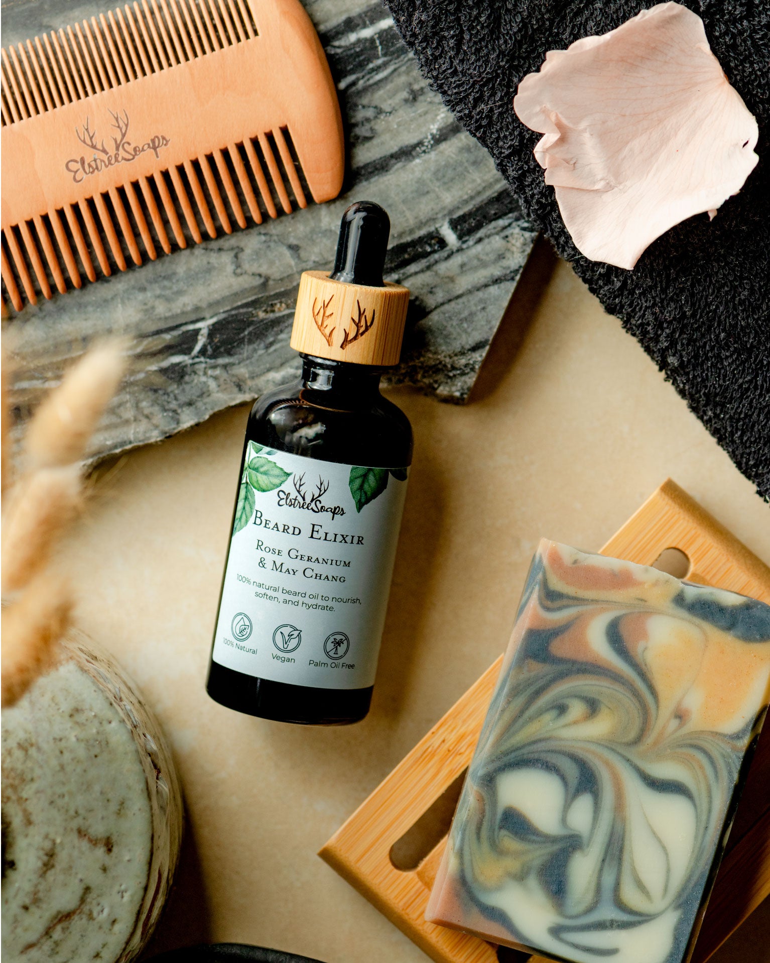 Rose Geranium & May Chang Beard Elixir