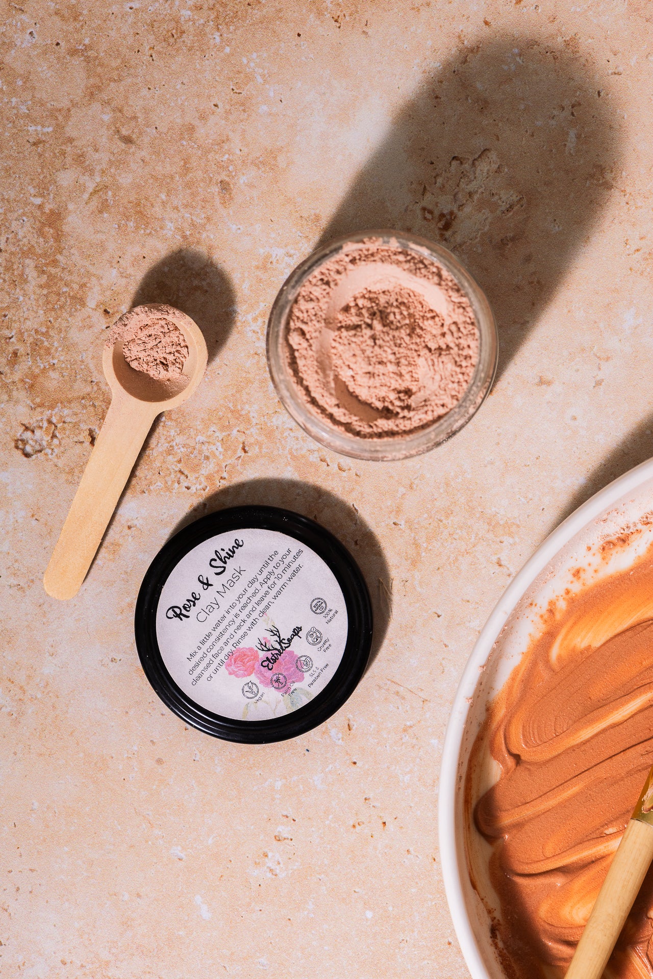 Rose & Shine Clay Mask – Sensitive Skin Detox | Elstree Soaps