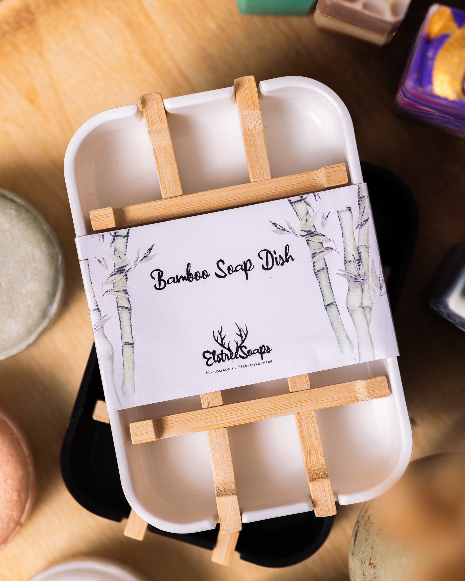 Bamboo Soap Dish - Eco-Friendly Soap Holder | Elstree Soaps