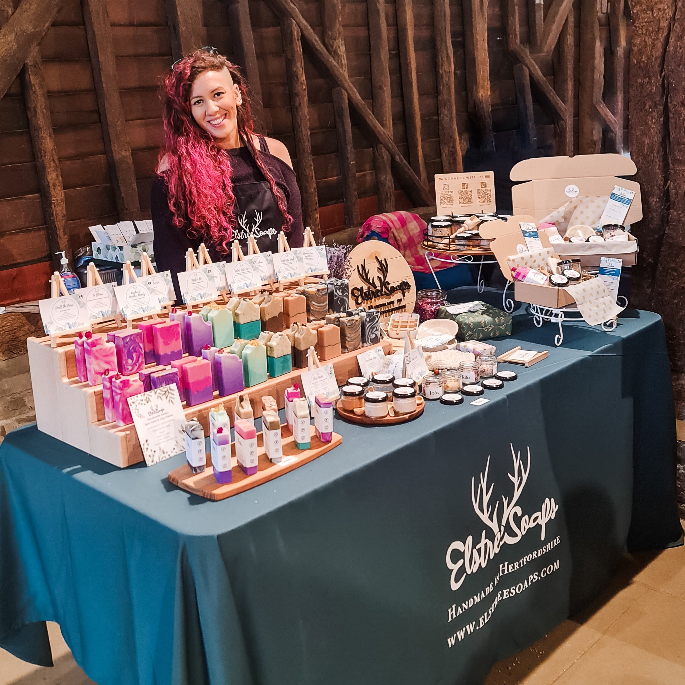 Hannah selling handmade artisan soap at Ruislip Duckpond Market